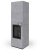 Romotop NORDAC hőtárolós 61 Thermaline világos szürke Design kandalló fekete béléssel