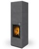 Romotop NORDAC hőtárolós 62 Thermaline sötét szürke Design kandalló fekete béléssel